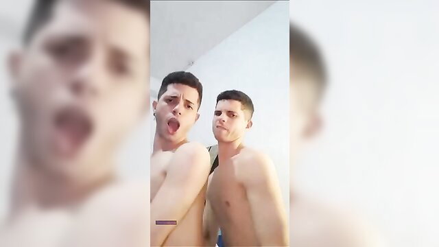 Colombian brothers shirtless making out, hot gay incest tease
