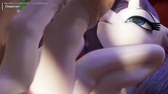 Human hand groping Rarity pony mare's huge tits in feral MLP sex animation
