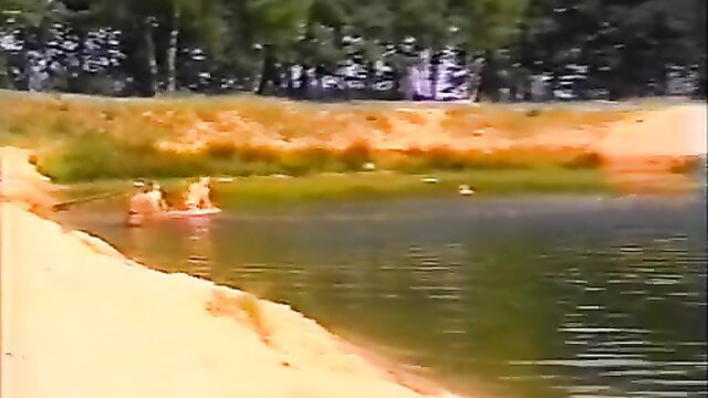 Vintage porn compilation: nude women boating in quarry lake