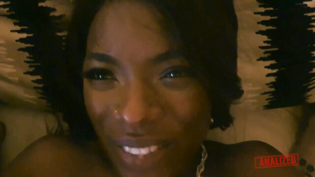 Ana Foxxx smiling closeup, gorgeous black babe in anal porn thumbnail