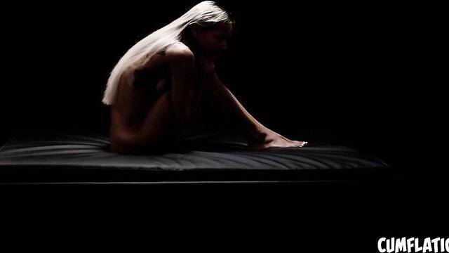 Veronica Leal nude cumflation pose, sexy blonde sitting silhouette
