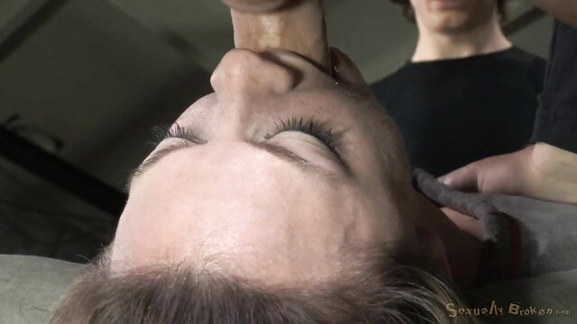 Chanel Preston throat fucked deep, restrained by men in Sexually Broken