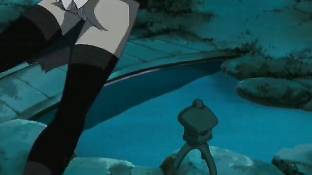 Anime hentai girl in stockings gropes frog humanoid by pond, Shadow Ep.2