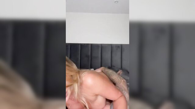 Hot blonde MILF rides cock to orgasm on bed