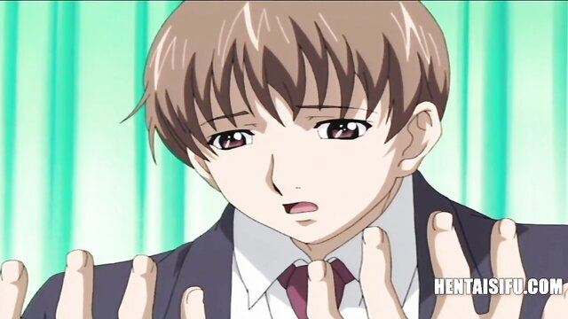 Anime step-son confesses lust to busty step-mom, hands outstretched