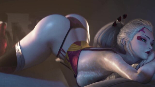 Sexy Daki from Demon Slayer in skimpy lingerie, big ass up anal tease pose