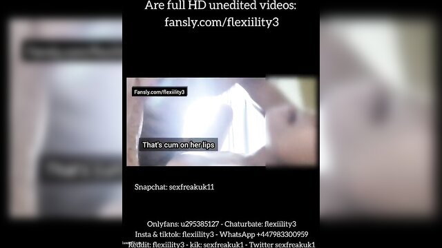 Flexibility3 cum on lips closeup from fansly.com adult video
