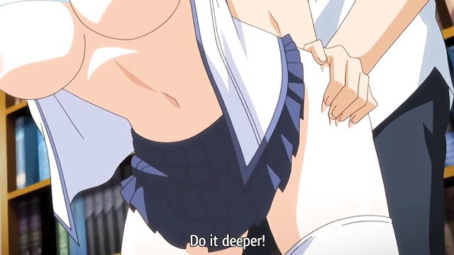 Hentai schoolgirl begs 'Do it deeper' as guy gropes her huge tits in uniform