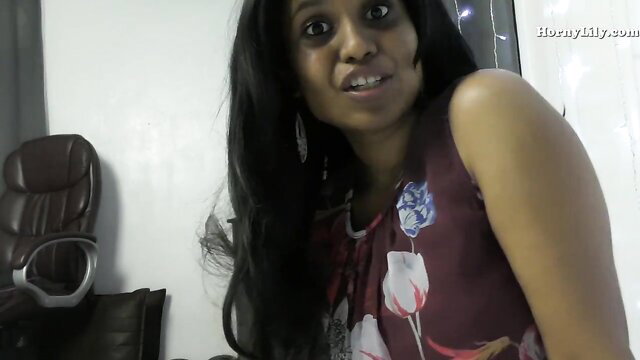 Indian hot MILF in floral dress gives JOI tease