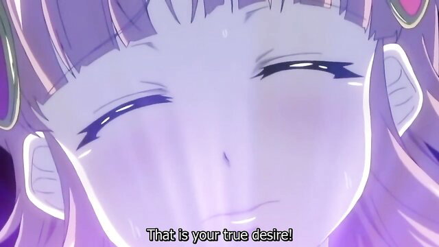 Purple-haired anime teen eyes rolled back in ecstasy, tentacle hentai face closeup