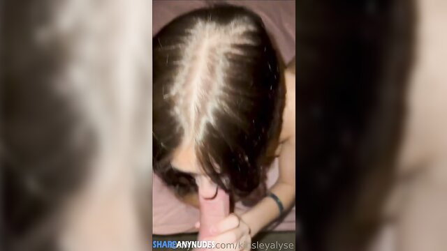 Kinsley Alyse sucking cock closeup with cum on face OnlyFans leak