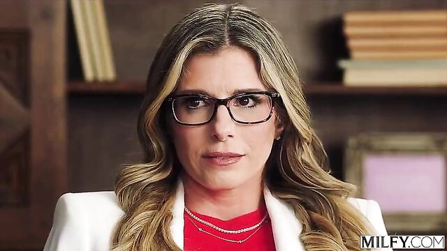 MILF Cory Chase in glasses and blazer at therapy session