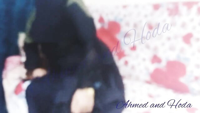 Hoda Arab in hijab passionately kisses Ahmed, erotic Arab thumbnail