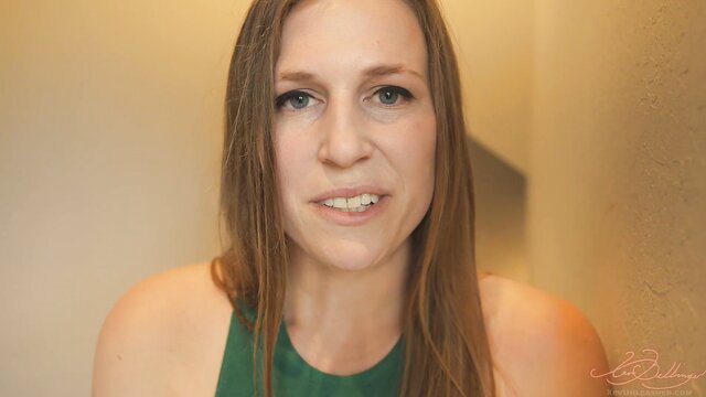 Xev Bellringer in green tank top, seductive mommy look