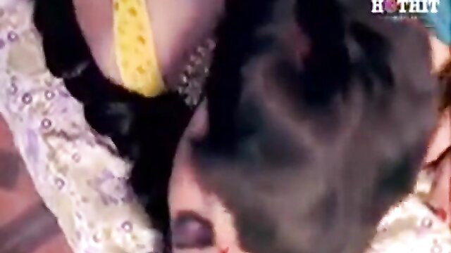 Indian Doodhwali web series babe in yellow ribbon cleavage tease