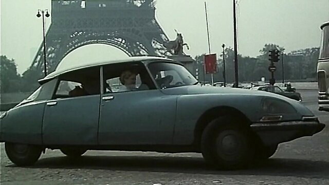 Vintage 1980 French Citroen DS by Eiffel Tower, Young French Women film