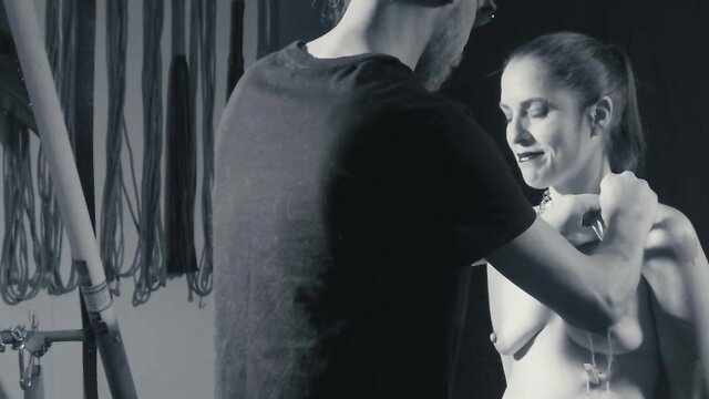 SubCherry bound nude in BDSM stamina training session