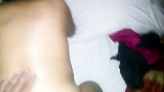 Amateur Indian wife nude back view with hand on ass in bed