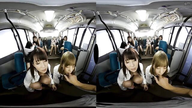Japanese schoolgirls fingering pussies on bus POV in split fisheye view