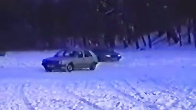 Snowy outdoor compilation cars in winter flurries