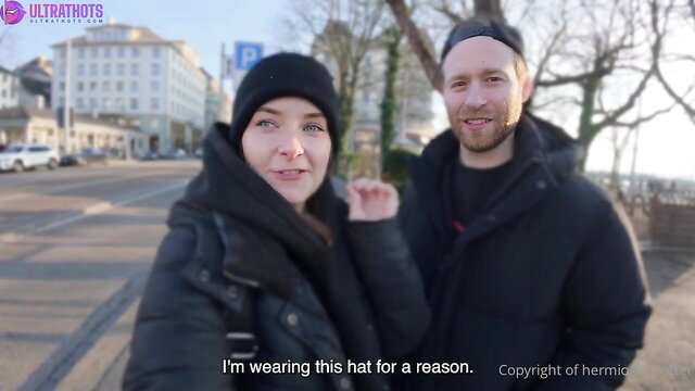 Hermione Potter couple vacation sextape in Zurich, smiling outdoors
