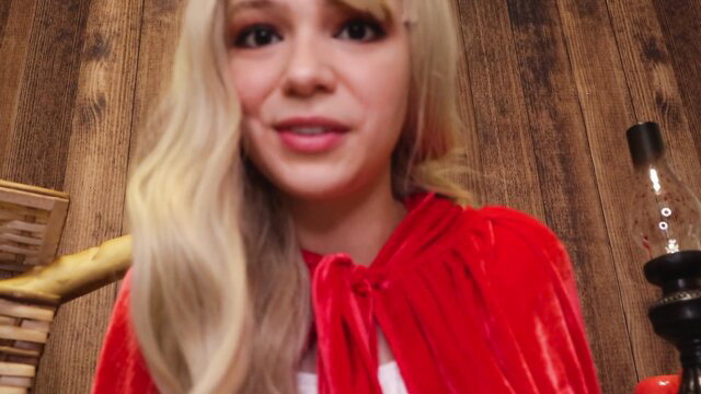 Maimy ASMR as sexy Red Riding Hood with wolf dildo ASMR
