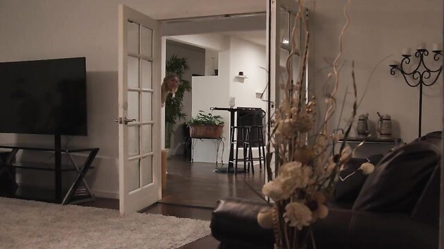 Chloe Temple in luxurious living room, horny for lesbian sex