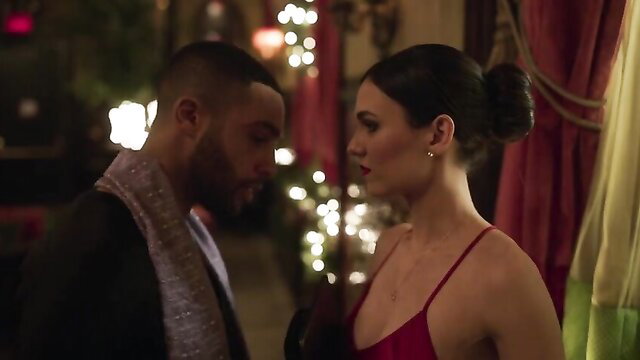 Victoria Justice in red dress kisses mixed guy, hot celeb scene