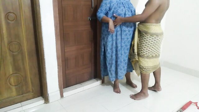 Arab BBW milf with huge tits grabbed by topless security guard