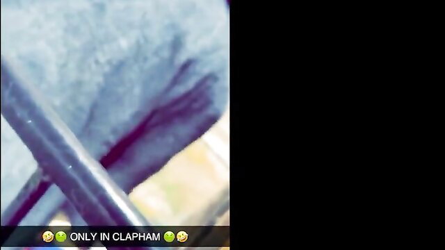 Blurry caught compilation thumbnail with blue cloth and bar, eFukt style