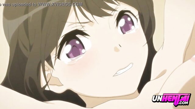 Hot anime step sister with purple eyes smiles in wild hentai fuck