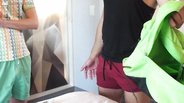 Twink caught stealing from roommate, nurse confronts him in shorts