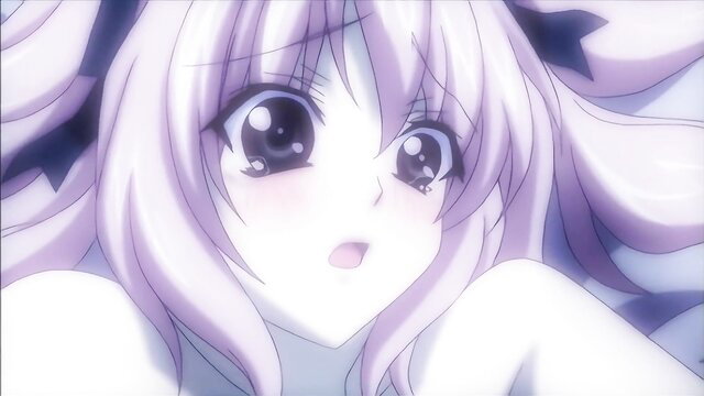 Pink-haired anime hentai girl with wide eyes in Beat Blades Haruko gangbang