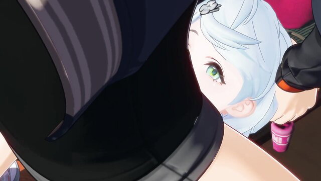 Kiramekuhoshi peeking from under black skirt, upskirt view, Wise X Seed JAV
