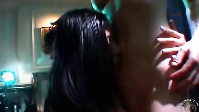 Japanese bondage girl orgasms from intense dildo fucking