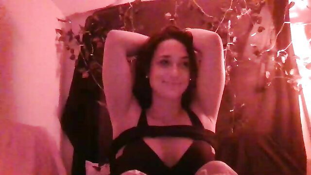 Lacieextreme bound in black lingerie, huge ass, hairy pussy tease