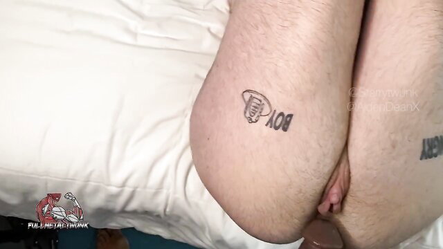 FullmetalTwunk hairy legs POV closeup with 'BOY' tattoo