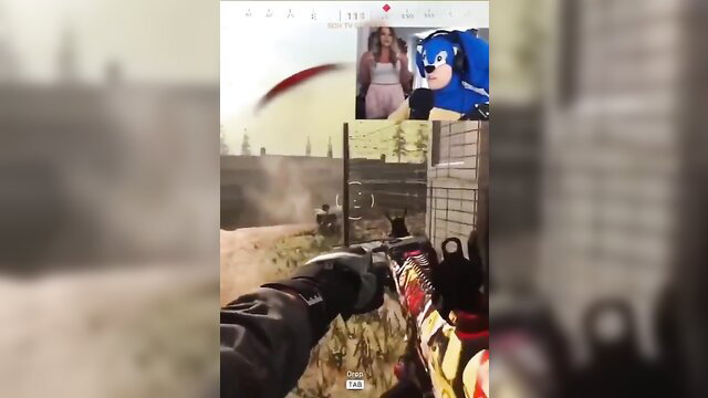 Johnny Sins in Sonic cosplay gets stepmom blowjob in game