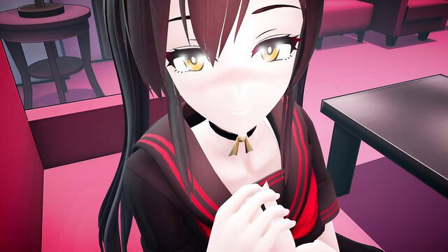 Cute anime twintail loli sis in sexy sailor uniform closeup