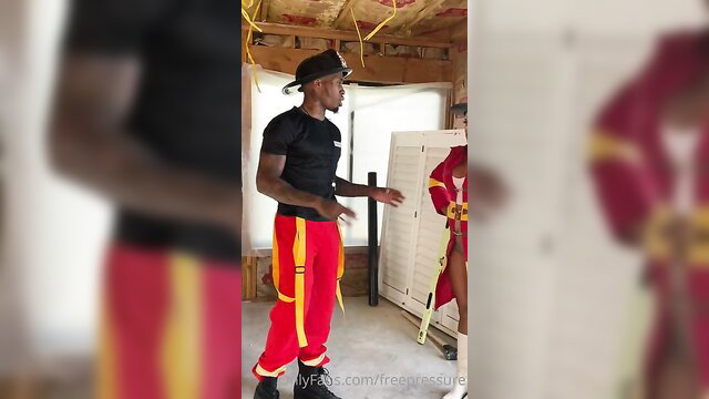 Luna Star sexy ass in firefighter outfit twerking