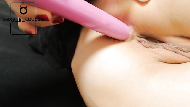 Asian BBW closeup mouth fucked by pink dildo, eyes rolled back in ecstasy