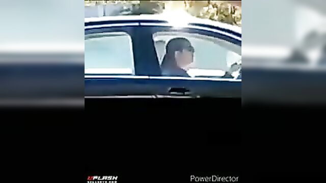 Amateur Asian flashing dick on highway from car POV