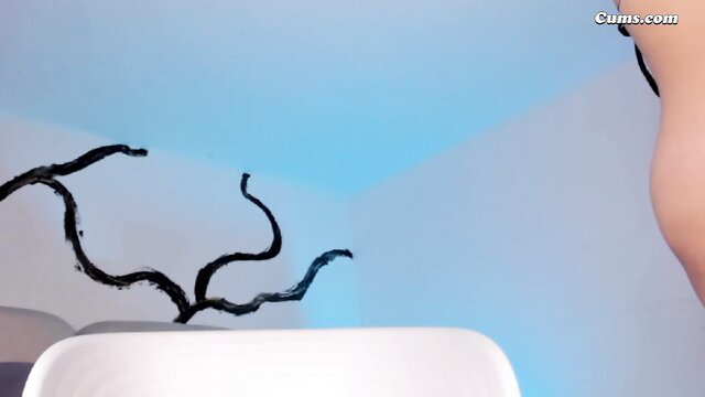 Brunette pleasures herself rubbing wet pussy solo