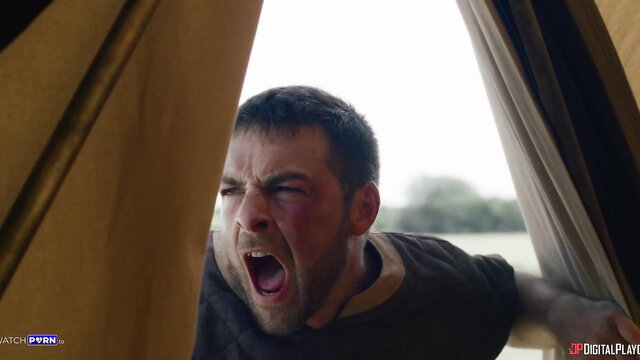 Amirah Adara screams in Viking warrior rage Clash of Vikings Ep1