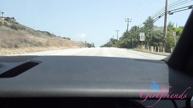 POV drive on Pacific Coast Highway with ATK Girlfriends watermark