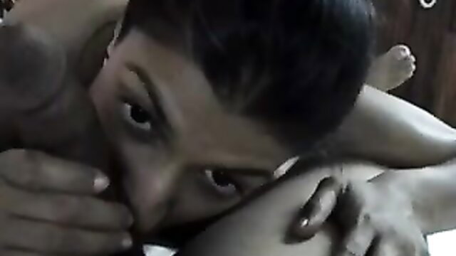 North Indian amateur babe gives intense close-up blowjob to buddy