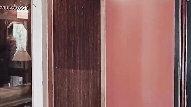 Mature stepmom handjob on boy's cock in steamy bathroom