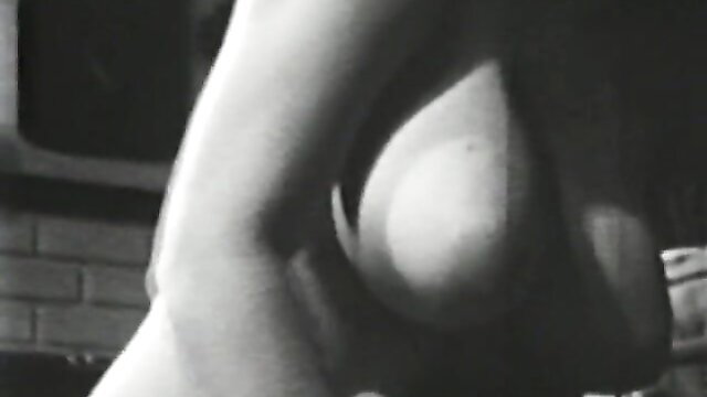 Vintage retro porn thumbnail: nude busty blonde exposing big tits closeup