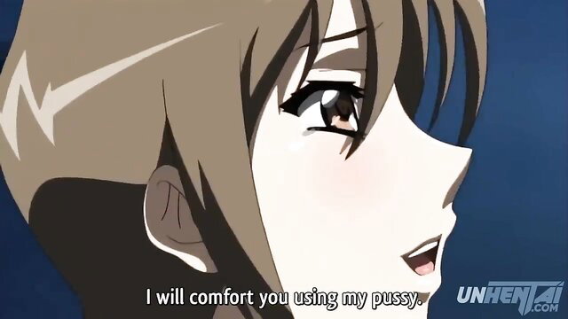 Blushing anime girl offers pussy comfort in nympho cheating hentai