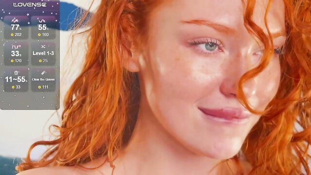 Sanda_red curly redhead tits show closeup wet skin August 2025